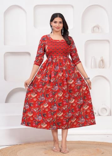 Image of Women Feeding Kurti for Women Cotton Maternity Kurta with Nursing Zip for Pre & Post Pregnancy