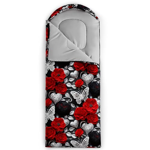 Image of QOOMO Ball Flower Camping Sleeping Bags,3 Season Warm & Cool Weather,Lightweight,Waterproof Sleeping Bags for Adults & Kids,Traveling,and Outdoors,Camping Gear Equipment