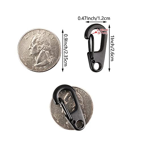 Swatom Mini Sf Alloy Carabiner Clip Tiny Spring Snap Hook Carabiners For Backpack Camping Bottle Using Keychains Accessories(5P Black Keyring) #TOP1