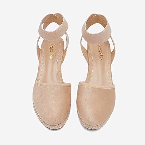 Image of DREAM PAIRS Women's Ankle Strap Wedge Sandals | Espadrilles Sandals, Elastic Ankle Strap, Cushioned Comfort for Summer Outfit, Fashion Dressy Shoes