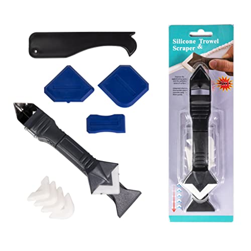 DIY.TK 3 in 1 Silicone Caulking Tools, Glass Glue Angle Scraper, stainless steelhead Caulk Remover and Sealant Scraper, For Kitchen Bathroom Window And Frames Sealant Seals (1 Pack) DIY.TK 3 in 1 Silicone Caulking Tools, Glass Glue Angle Scraper, stainless steelhead Caulk Remover and Sealant Scraper, For Kitchen Bathroom Window And Frames Sealant Seals (1 Pack)