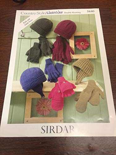 Sirdar Country Style DK Hats Gloves Accessories Knitting Pattern 5840 by Sirdar