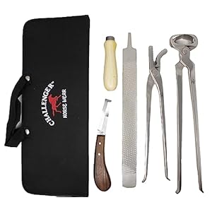 CHALLENGER Horse Farrier Kit Tool 5-Piece Horse Equine Hoof Grooming Shoe Care Bag 984143