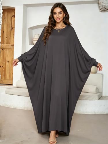 Image of Boedaty Women Soft Muslim Prayer Dress Abaya Islamic Ramadan Full of Elasticity Garment Dubai Robe