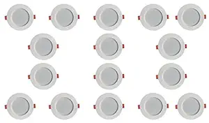 BENE? Konnect Virgin Plastic Round Ceiling Light, (Yellow 7w, Pack of 16 Pcs)