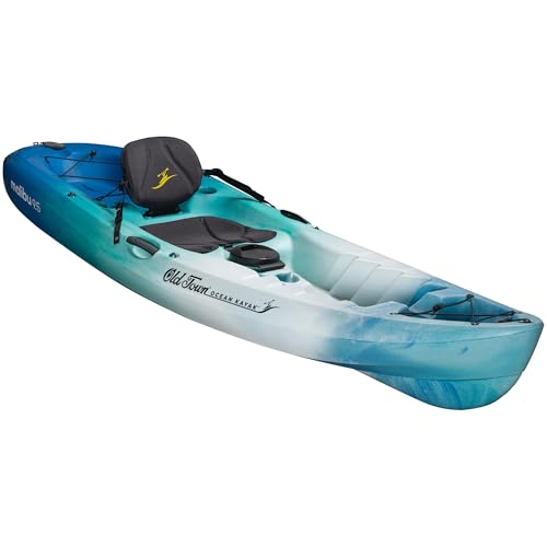 Old Town Ocean Kayak Malibu 9.5 Solo Sit-on-Top Recreational Paddle Kayak, 9 ft 5.04 in, Horizon