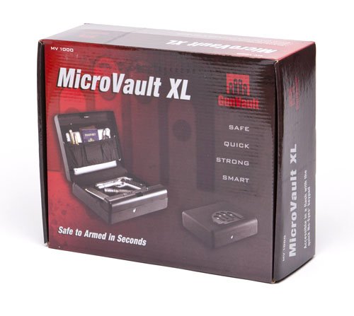 GunVault MV1000 Microvault Xl, 3.5"H X 10.25"W X 12"D, Black