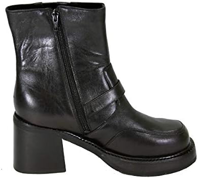 Peerage Hilda (B5877W) Women's Wide Width Comfort Leather Dress Booties BLACK 8 | Image 2