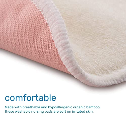 Enovoe Organic Bamboo Nursing Pads With Laundry Bag - Washable, Reusable, And Hypoallergenic Breastfeeding Pads For Ultimate Protection - Contoured, Thin, And Super Soft - Multi Color - Pack Of 12 #TOP1