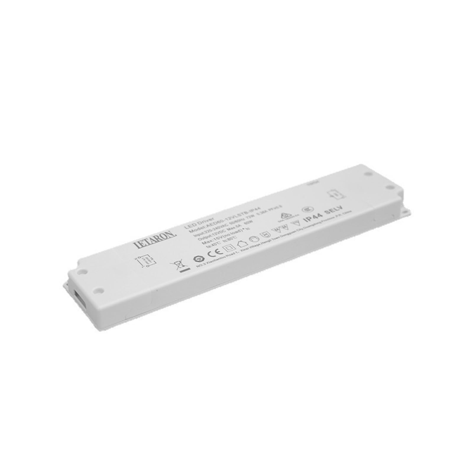 Transformateur LED 12V 60W ultra-mince IP44 pour miroir tactile