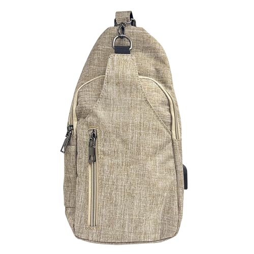 Nupouch Sonoma - Bolso cruzado antirrobo con protección de carterista y carga USB, paquete ligero para senderismo y uso diario, Colorblock Tan, Standard