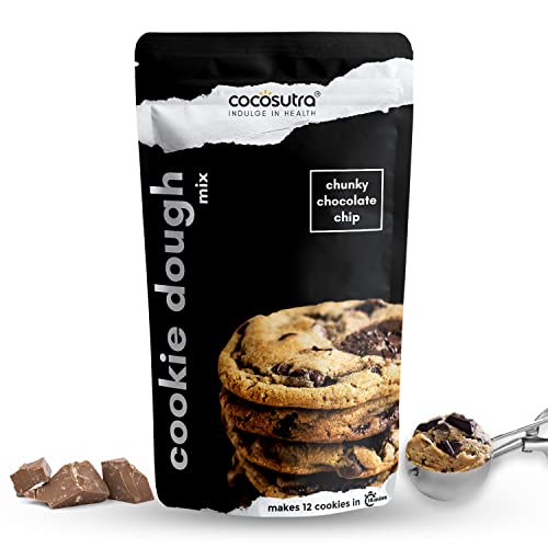 Image of Cocosutra Cookie Dough Mix - Chunky Chocolate Chip | with natural ingredients | 3 Easy Steps for Perfect Cookies - Whisk, Scoop & Bake | Instant Baking Mix | 220 g (Pack of 3)
