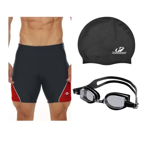 Nexis Kit Bermuda Natação Esportiva Óculos UV E Touca Silicone