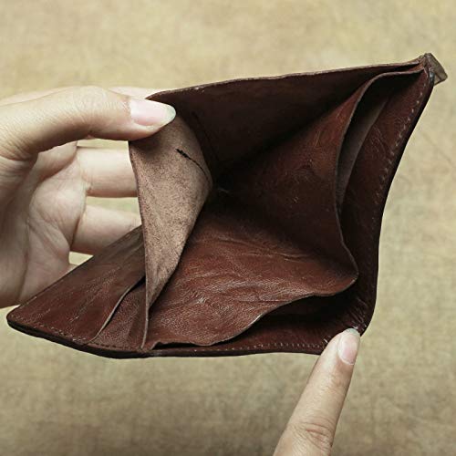 Vintage Genuine Leather Bifold Wallet for Men RFID Blocking with Keychain Attachment (Coffee,One Size)3