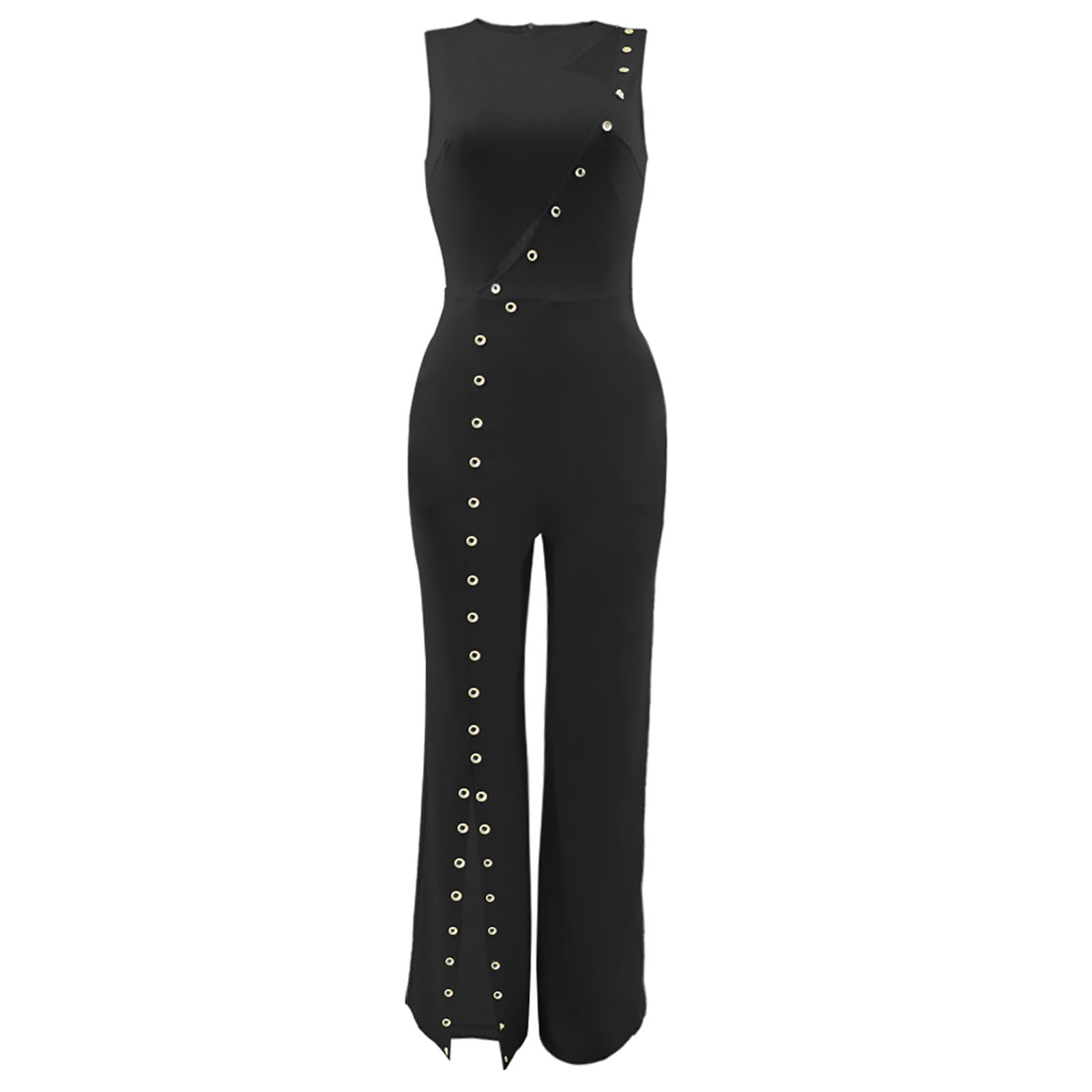 Jumpsuit Damen, Jumpsuits für Damen Lang, Overall Sommer Ärmellos Weites Bein Einteiler Outfit Frauen Komplett, Romper Playsuit Kostüm, Hosenanzug Damen Festlich Klassiker Casual Boho Jumpsuit Damen