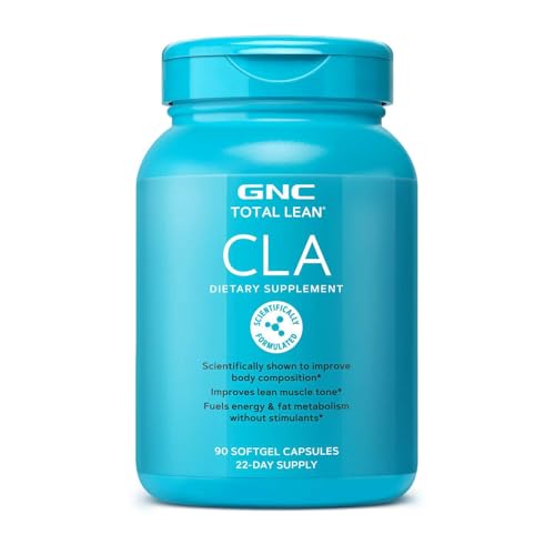 GNC Total Lean Premium CLA 3-6-9 | Improves Body Composition & Muscle Tone Fuels Energy Without Stimulants Supports Cardiovascular & Joint Health | 90 Softgel Capsules
