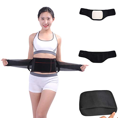 Fine Back Brace Support Belt,Adjustable Lumbar Brace Back Belt, Pain Relief - Breathable & Lightweight Material - Wide Support - for Lifting, Work, Gym, Posture (Black, M)