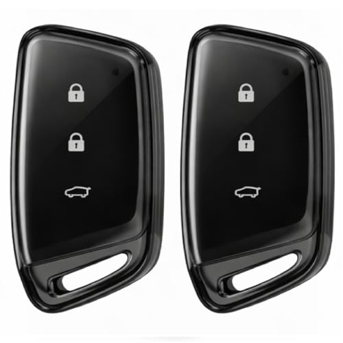 Image of JVCV 2 Pack Soft TPU Transparent Black Key Cover Compatible with MG Hector Hector Plus Windsor EV Smart Key | Anti-Scratch Slim Fit Case | Shockproof Protection (Transparent Black)