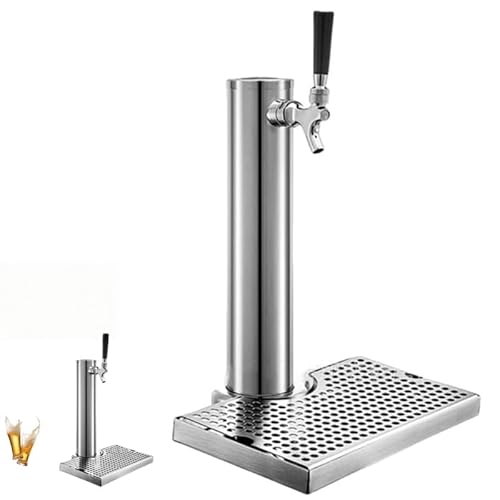 VoyageViewビールサーバー 生ビールタワー ビール樽 ステンレス製生ビールタワー 業務用ビールディスペンサー 生ビールサーバー ビールタワータップディスペンサー 樽に接続されたビールや飲料に適しています 家庭用 業務用使用 (シルバー,3蛇口) [