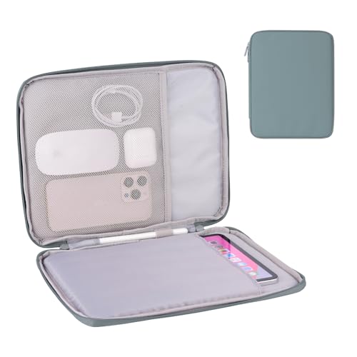 DDgro Padded Tablet Sleeve Bag for 9-11 Inch iPad, Pro, Air and Other Tablets (PU-Teal Blue, 11 inch)