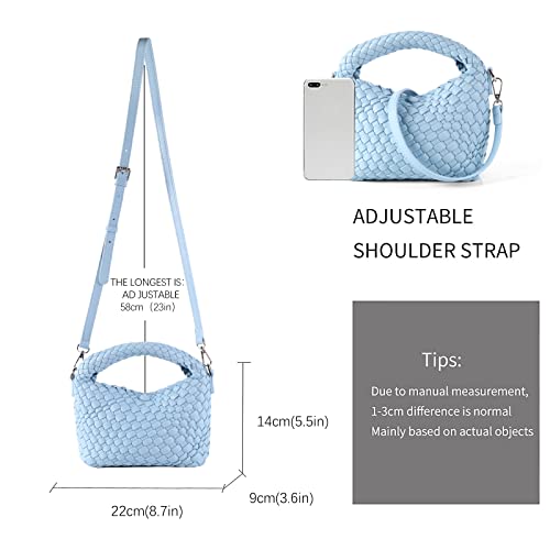 Image of Maydear Woven Purse for Women, Small Top Handle Handbag with Detachable Shoulder Strap, Crossbody Bag