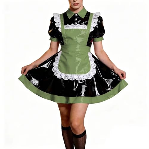 Robe Lolita en PVC vert grande taille 5TG : le cosplay confortable qui ne se froisse pas