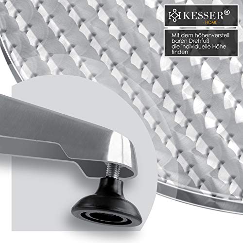 KESSER® - 2-in-1 statafel, inklapbaar, bistrotafel, aluminium roestvrijstalen plaat, in hoogte verstelbaar, 70 cm / 115… - Image 7
