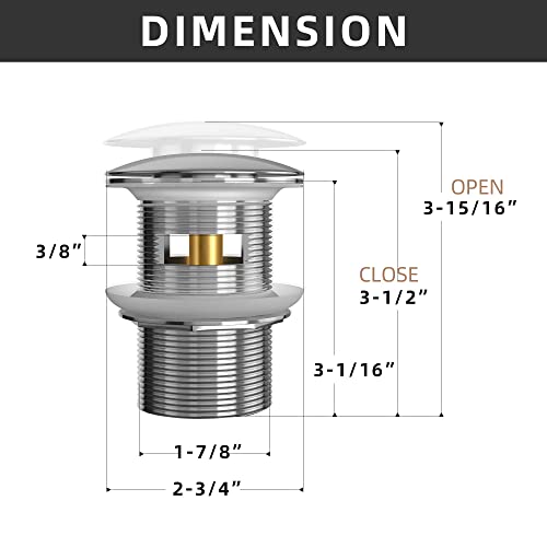 Ogonbrick Tub Drain - Pop-Up Bathtub Drain For Freestanding Tub, Free Standing Bath Tub Drain Kit Fit For Npsm Thread Stopper Assembly Anti-Rust Copper Chrome #TOP7