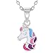Produktbild Halskette mit Einhorn-Anhänger, 925 Sterlingsilber, mehrfarbig, Emaille