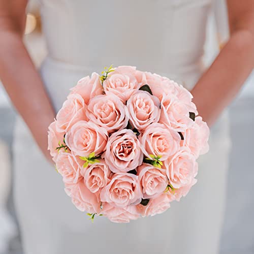 Nuptio Flower Balls For Wedding Centerpieces: 10 Bunches Of 24 Buds Fake Flower Ball Arrangement Bridal Bouquet Party Centerpieces For Tables - Blush Pink Rose Bouquet Centerpiece Flowers For Table #TOP20