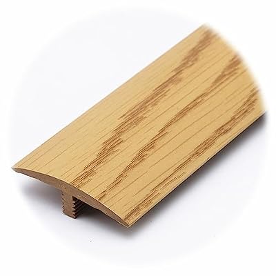 KADEUX Cuttable Flooring Transition Strip, T-Shape Threshold Strip, Wood to Tile Transition Strip, Floor Gap Connecting Strips, PVC Edging Trim Strip (Color : Oak Color)