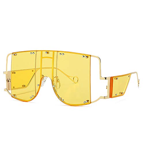 Image of COTIA /Fashion Square Sunglasses Women New Oversized Mirror Men Shades Glasses Luxury Brand Metal Rivet Fashion Female Eyewear