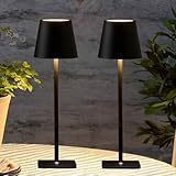 2 Pack Cordless Table Lamps-6000mAh Rechargeable Lamp,Waterproof Outdoor Table Lights for Patio|Shower|Restaurant|Dinner|Kitchen Counter|Dining Table Top Lighting,Mini Small Battery Operated Lamp
