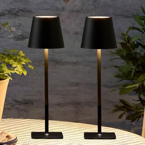 2 Pack Cordless Table Lamps-6000mAh Rechargeable Lamp,Waterproof Outdoor Table Lights