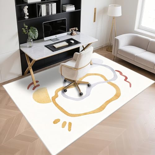Tapis de chambre doux grand tapis extérieur crème 160x250cm - 5