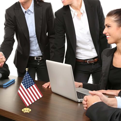 Conjunto de 2 unidades de bandeira pequena de mesa britânica americana, mini banner de mesa britânic