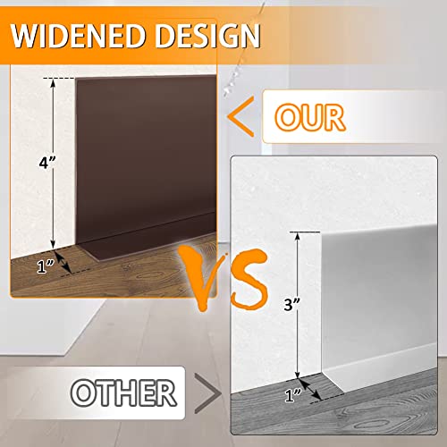 Vinyl Wall Base 4" Vinyl Baseboard Molding Flexible Vinyl Floor Base With 1" Crease Rubber Base Molding For Wall Easy To Install Use To Cover Wall Crevice (5" Wide X 19.7' Long, Brown) #TOP1