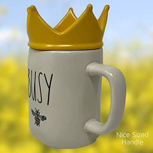Taza Rae Dunn Busy Bee con tapa amarilla miniatura 3