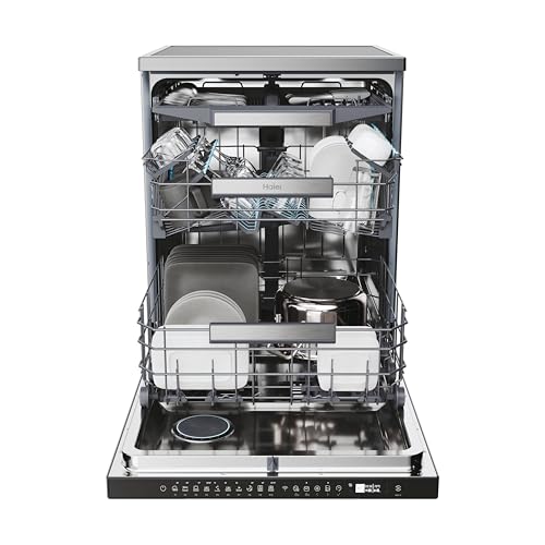 Haier I-Pro Shine Series 5 Freestanding Dishwasher, 16 Place Settings, Class B, Eco Inverter Motor, Maxi Tub, H-Spray Arm, Ultra Dry, Wi-Fi Connectivity, Graphite, 60x60x83.5 cm - XF 6B0M3PDA-80 - Image 5
