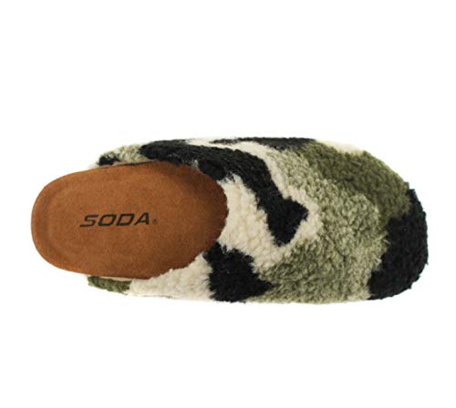 Soda Emotion - Women's Super Soft Faux Fur Fuzzy Fluffy Close Toe Cork Platform Slide Slipper3