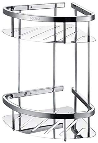 TAGVE Bathroom Shelves Wall Mounted Bath Hardware Set Bath Double Layer Storage Shelf Bath Hardware Shower Stand