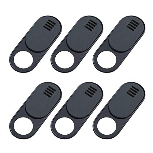 Laptop Webcam Cover Slide, Ultra Thin Round Hole Laptop Camera Cover Slide Blocker for Computer MacBook Pro iMac PC Tablet Notebook Surface Pro Echo Show Camera, Not Support Cell Phone (Black 6-Pack)