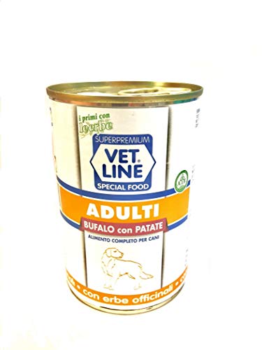 Vet Line Cani Adulti Monoproteico Scatolette Bufalo e Patate 400 Gr Umido
