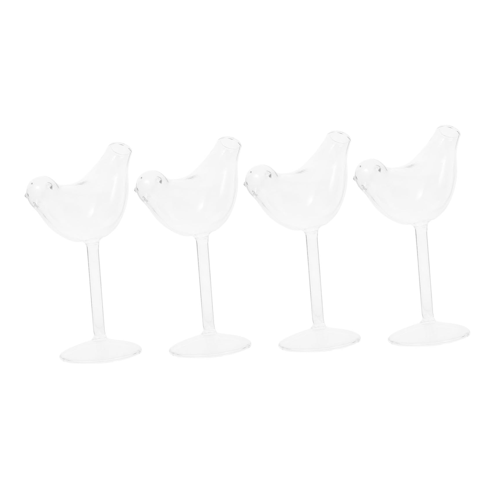 Verres à vin en forme d'oiseau en verre transparent pour service de table raffiné