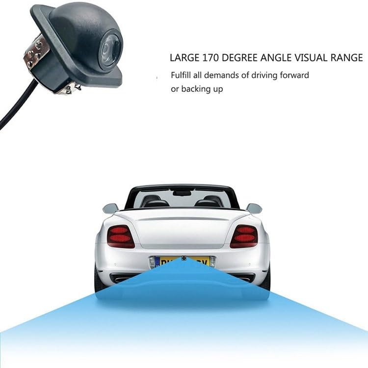 AUSHA 5 Inch Universal Car Rear View Camera with Display - Night Vision,Waterproof, Easy Install Reverse Camera for Car Back Parking 4