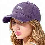 Lonya Gorra Mujer Verano Vintage Ajustable Algodón Unisex Gorra de Béisbol para Deporte, Viaje y Casual Hombre UV Proteccion Solar Gorras Montaña,Morado