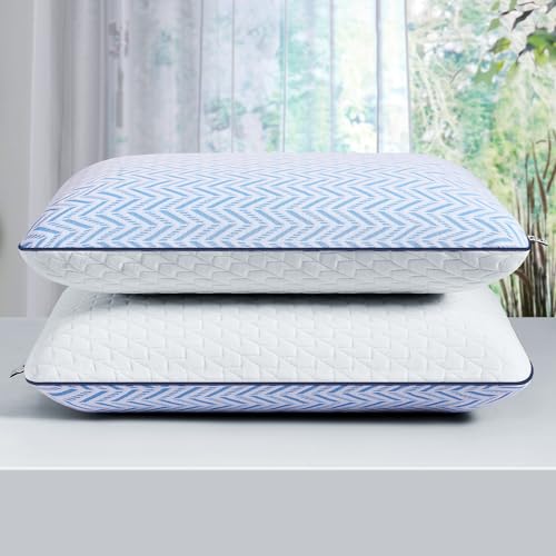 Sofslee Gel Memory Foam Pillows Standard Size Set of 2, Medium Firm Orthopedic Pillow for  - image 7