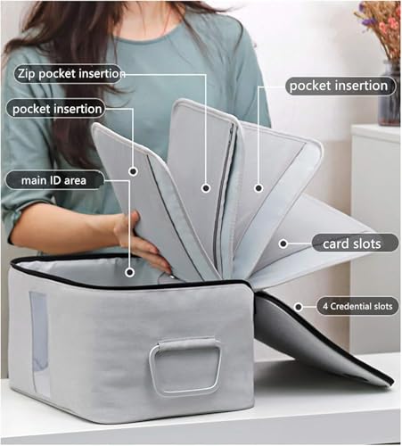 Image of Handcuffs Document Organizer Bag with Lock | Travel Document File Storage Bag with Card Slots, Large Folder Layer & Combination Lock | Secure Bag for Home, Office, Travel (Black)