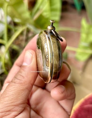 Brújula de bolsillo de latón estilo antiguo artesanal miniatura 5