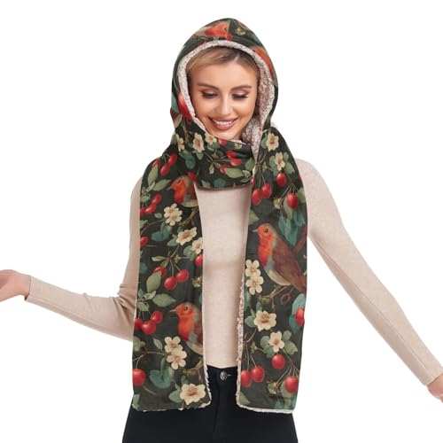 Bonnet d'hiver chaud anti-froid écharpe gants intégrés finis les accessoires perdus femme oiseau